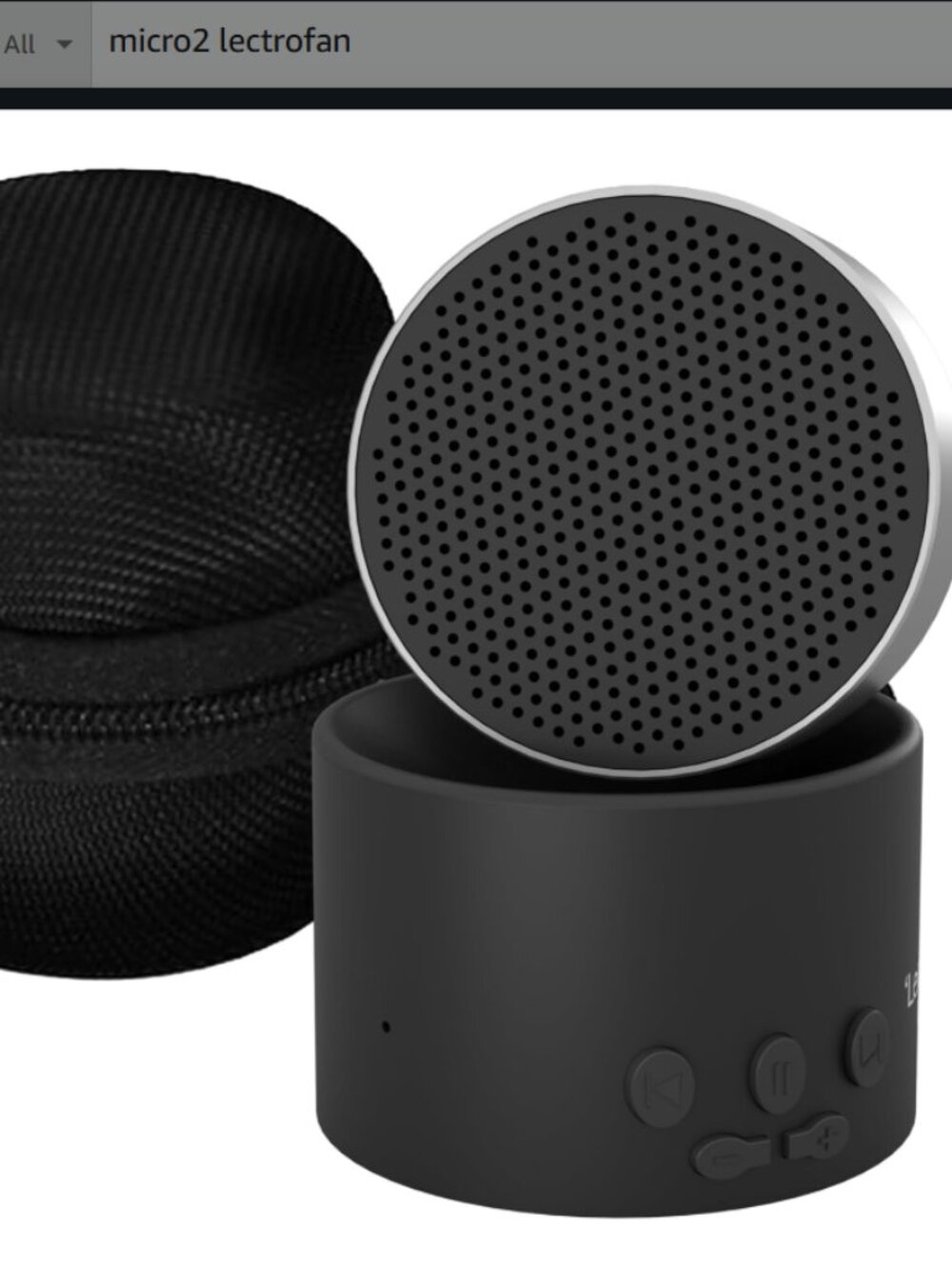 Adaptive Sound LectroFan Micro 2 Portable Bluetooth Speaker White Sound w/CASE